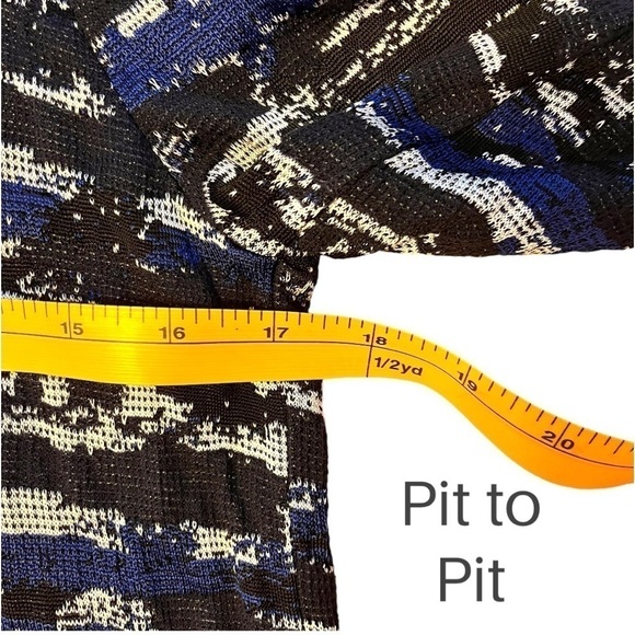 Lafayette 148 Long Sleeve Tunic Jacquard Sweater with Plisse Sheer Back Panel - Picture 4 of 13